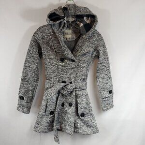 Super Cute Astor PL Outerwear Womens Mingle Grey Hooded Button Jacket Medium